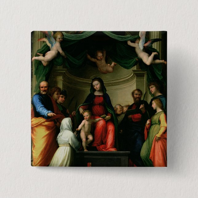 Die mystische Heirat von St. Catherine von Siena Button (Vorderseite)