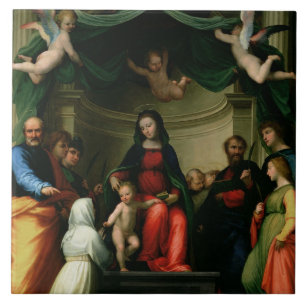 Die mystische Heirat von St. Catherine von Siena Fliese