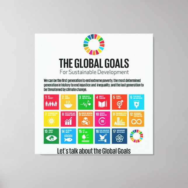 Die Nachhaltigen Entwicklungsziele 17 UN-SDGs 2030 Leinwanddruck (Vorderseite)