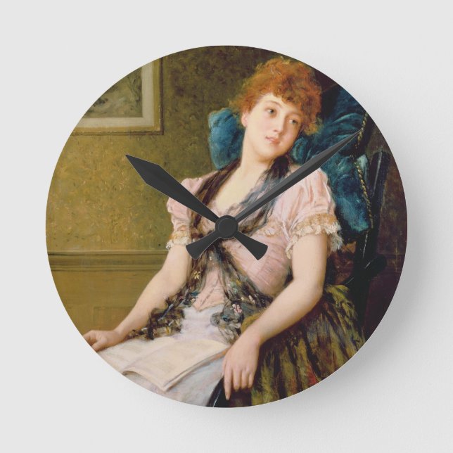 Die Nachmittags-Erholung Runde Wanduhr (Vorderseite)