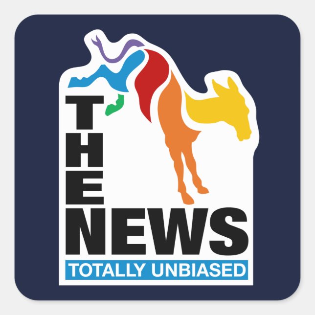 Die Nachrichten: völlig unvoreingenommen Quadratischer Aufkleber (Vorderseite)