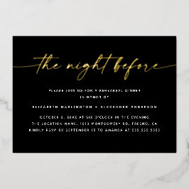 Die Nacht davor | Gold Script Probe Dinner Folieneinladung