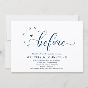 Die Nacht davor, Hochzeit Probe Dinner Einladung