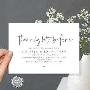 Die Nacht davor, Hochzeit Probe Dinner Einladung