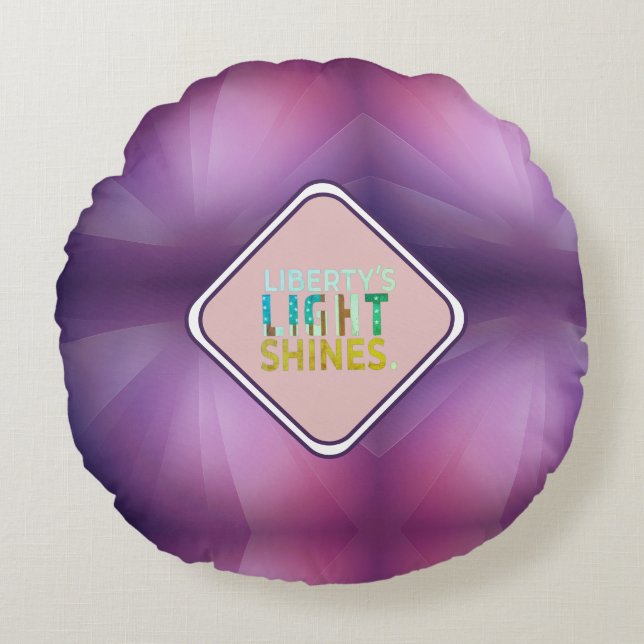 Die Nacht der Lichter der Freiheit Rundes Kissen (Vorderseite)