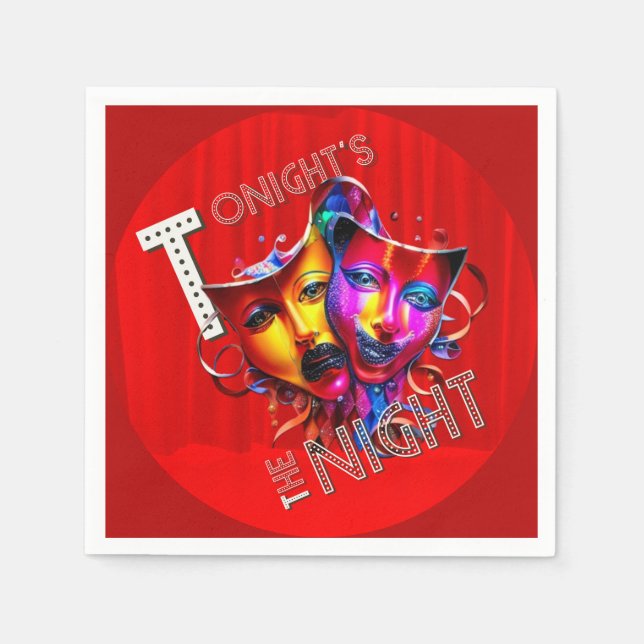 Die Nacht (der rote Vorhang) Serviette (Vorderseite)