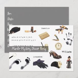 Die Nacht des Mördermysteriums, das das Abendessen Einladung