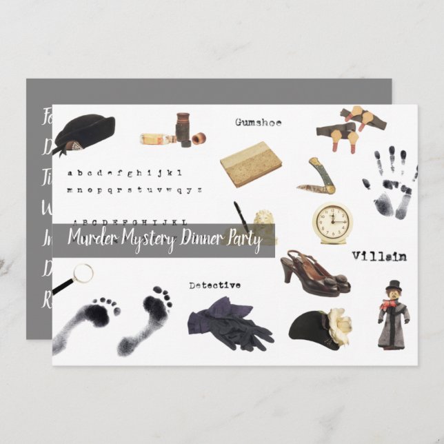 Die Nacht des Mördermysteriums, das das Abendessen Einladung (Vorne/Hinten)