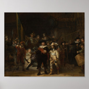 Die Nacht des Rembrandt-Barock-Meisterwerk Poster