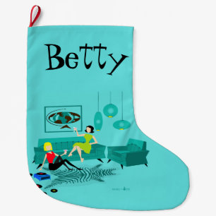 Die Nacht des Retro Mädchens im WeihnachtsStrumpf Großer Weihnachtsstrumpf