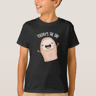 Die Nacht des Tages Funny Toe Pun Dark BG T-Shirt