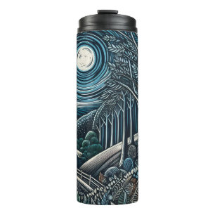Die Nacht im Wald Thermosbecher