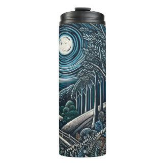 Die Nacht im Wald Thermosbecher