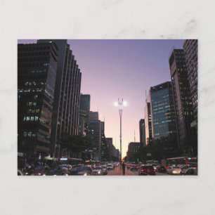 Die Nacht in der Paulista Avenue - Sao Paulo Postkarte