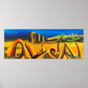 Die Nacht in der Wüstenkunst Poster