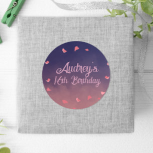 Die Nacht in Paris zum Geburtstag Runder Aufkleber