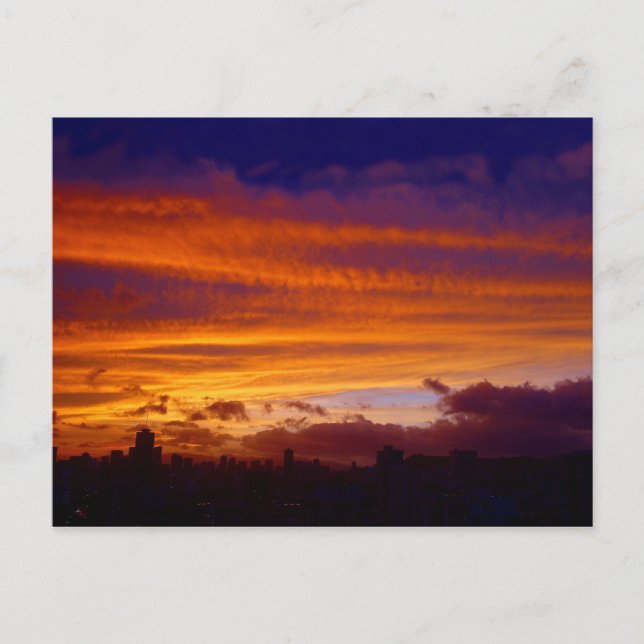 Die Nacht über der Stadt Postkarte (Vorderseite)