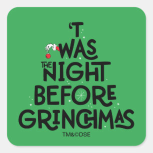 Die Nacht vor dem Grinchmas Quadratischer Aufkleber