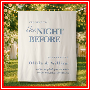 Die Nacht-vor-dem-Hochzeit-Schild Staubt- Blau Hin Wandteppich