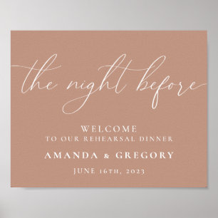 Die Nacht vor dem Hochzeitsprobedinner Willkommen Poster