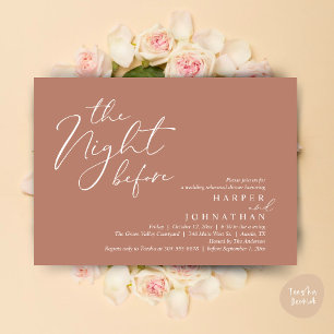 Die Nacht vor dem romantischen Hochzeitsessen Prob Einladung