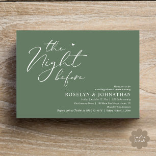 Die Nacht vor dem romantischen Hochzeitsessen Prob Einladung