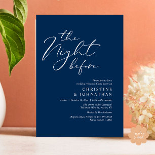 Die Nacht vor dem romantischen Hochzeitsessen Prob Einladung
