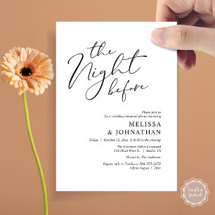 Die Nacht vor dem romantischen Hochzeitsessen Prob Einladung