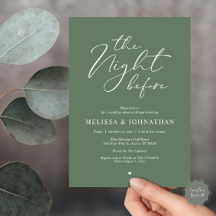 Die Nacht vor dem romantischen Hochzeitsessen Prob Einladung