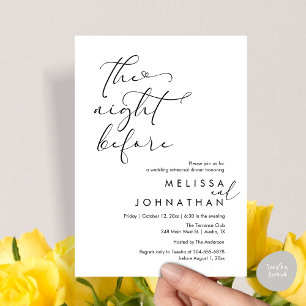 Die Nacht vor dem romantischen Hochzeitsessen Prob Einladung