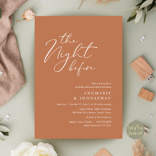 Die Nacht vor dem romantischen Hochzeitsprobedinne Einladung