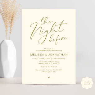 Die Nacht vor dem romantischen Hochzeitstag-Probe- Einladung