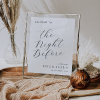 Die Nacht vor dem stylischen Script-Probe-Zeichen