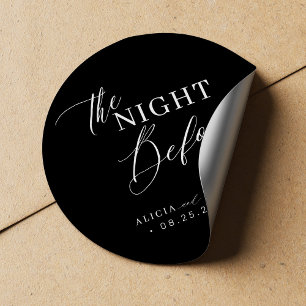 Die Nacht vor der eleganten Hochzeitsprobe Dinner Runder Aufkleber