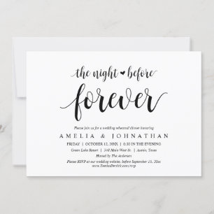 Die Nacht vor der Ewigkeit, Hochzeitsessen Probe Einladung