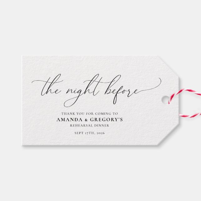 Die Nacht vor der Hochzeit Probe Dinner Geschenkanhänger (Vorderseite (Horizontal))