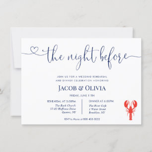 Die Nacht vor der Hochzeit Probe Dinner Invitati Einladung