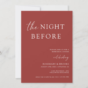 Die Nacht vor der Hochzeit Probe Dinner Invitati Einladung