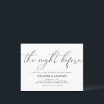 Die Nacht vor der Hochzeit Probe Dinner Invitati Postkarte<br><div class="desc">Dieses schlichte und dennoch elegante Angebot lädt Sie zu einem Probe-Dinner ein.</div>
