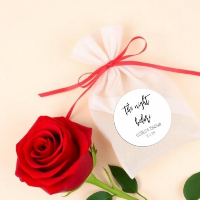 Die Nacht vor der Hochzeit Probe Dinner Runder Aufkleber (Von Creator hochgeladen)