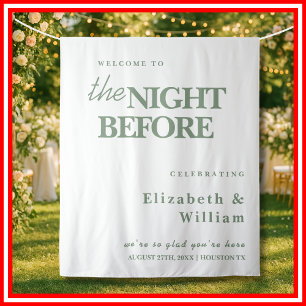 Die Nacht-vor-der-Hochzeit-Tafel Salbeigrüner Hint Wandteppich