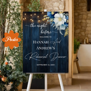 Die Nacht vor der Hochzeit von blauem Holz Poster