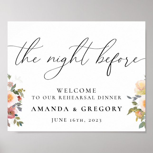 Die Nacht vor der Hochzeitsprobe-Dinner Begrüßung  Poster (Vorne)