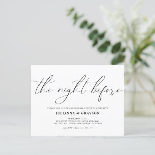 Die Nacht vor der Hochzeitsprobe-Dinner-Einladung Postkarte