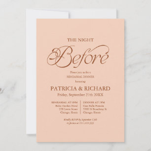 Die Nacht vor der Hochzeitsprobe Peach Einladung