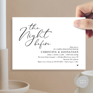 Die Nacht vor der Hochzeitsprobe Romantisches Aben Einladung