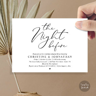Die Nacht vor der Hochzeitsprobe Romantisches Aben Einladung