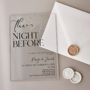 Die Nacht vor der kleinen Hochzeit Probe Dinner Acryleinladungen