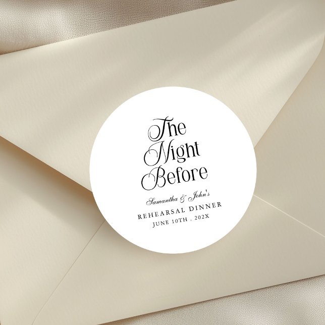 Die Nacht vor der modernen eleganten Probe des Hoc Runder Aufkleber (Von Creator hochgeladen)