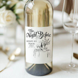 Die Nacht vor der Probe Abendessen Funky Hand Draw Weinetikett